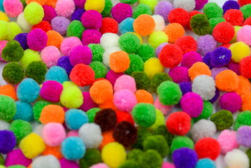 A colorful of Pom Pom background