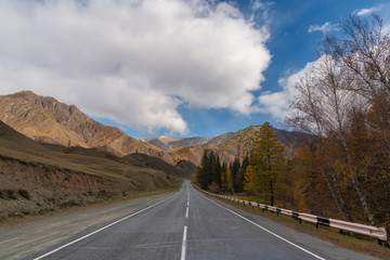 Beautiful highway in autumn