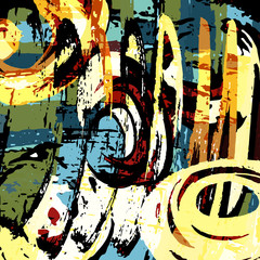 Abstract geometric colored background in the style of graffiti. Qualitative illustration for your design