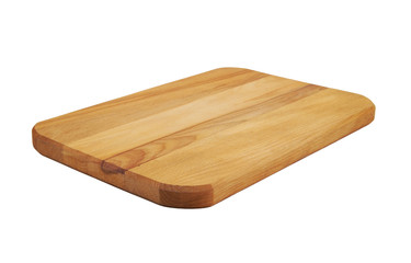 Wooden cutting board isolated on white