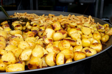 Roast potatoes. Street food