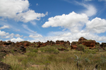 Red rocks under blue sky in Western Australian Outback