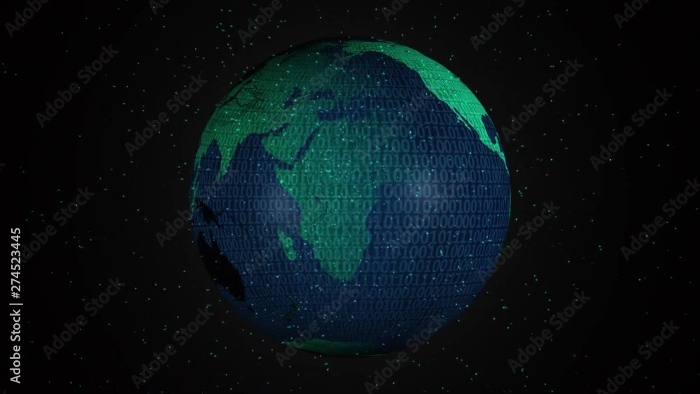 Poster seamless looping 3d animated digital transparent earth rotation in 4k resolution