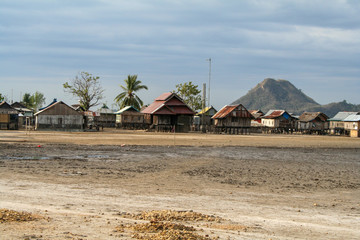 Remote island fishing village in Asia