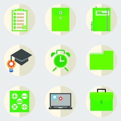 Perfect pixel icons, office and study equipment kits