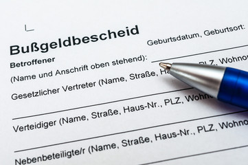Bußgeldbescheid Deutschland