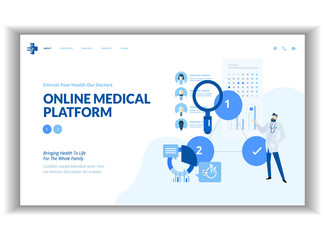 Flat Modern design of Landing page template