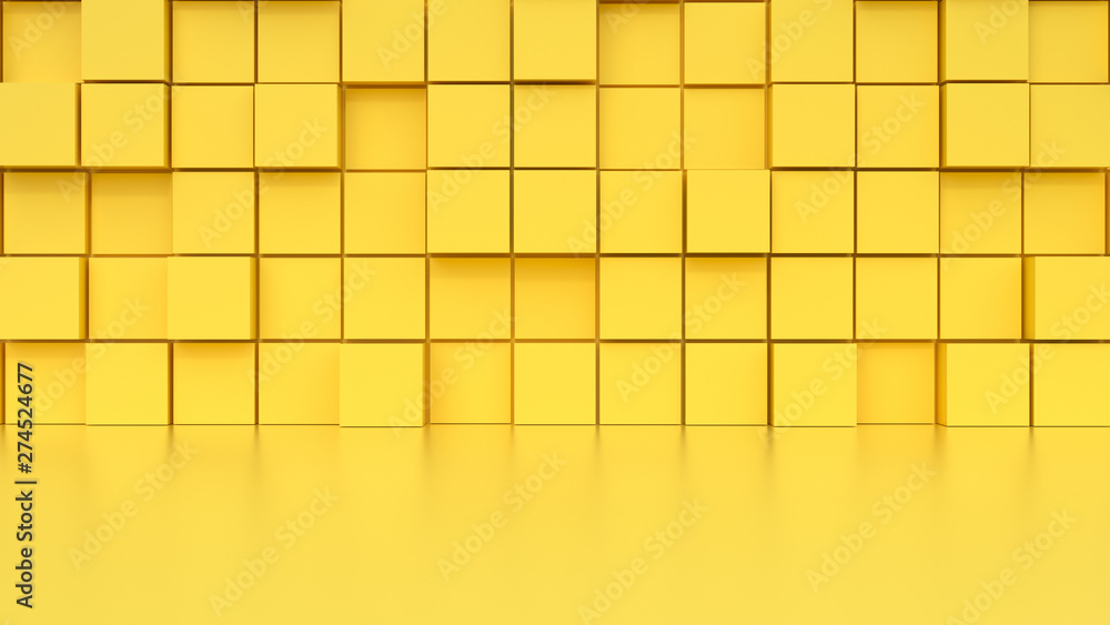 Aufkleber yellow studio set scene 3d render abstract minimal background