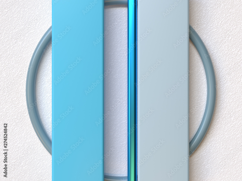 Poster flat lay scene 3d rendering minimal abstract background blue white