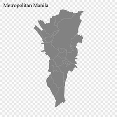 High Quality map of region of Philippines