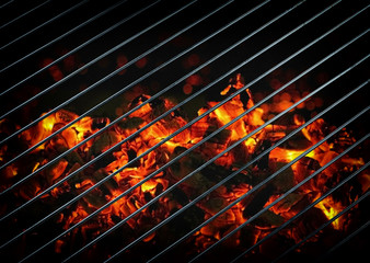 close up of burning coals