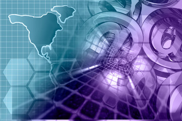 Obraz premium Mail signs and map