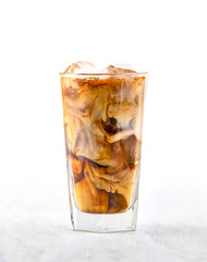 glass of iced coffee with milk