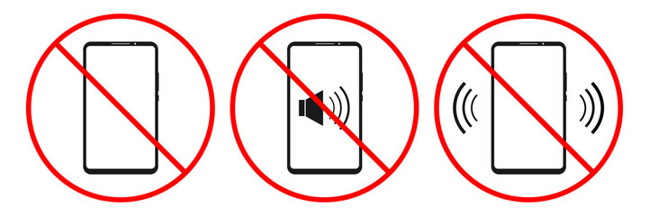 NO PHONES symbols. Vector illustration.