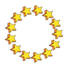 circle shaped stars on white background