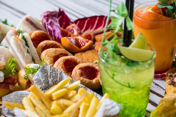 Aperitif, Food with drink
