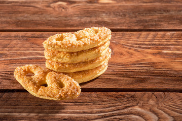 cookies on a wooden surface