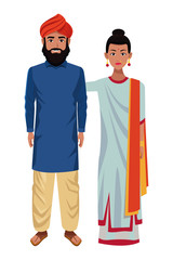indian couple avatar cartoon character