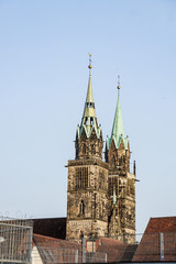Fototapeta premium Lorenzkirche towers nuremberg
