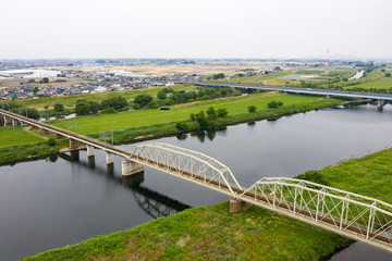 Fototapeta premium 渡良瀬川と鉄橋