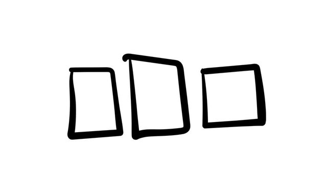 A hand-drawn sketchy graph of columns of different sizes.
