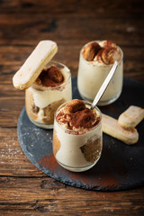 Homemade Italian dessert tiramisu
