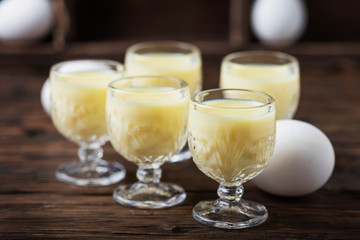 Traditional Italian liquor Vov with eggs
