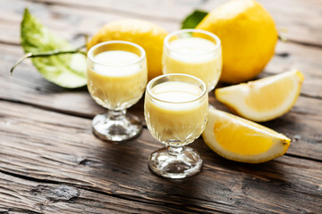 Traditional Italian liguore with lemon