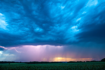Obraz na płótnie Canvas Gewitter Storm Blitze über dem Land Germany Flash Lights in Clouds
