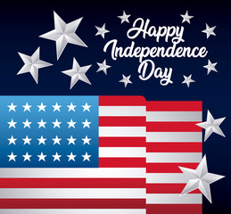 happy independence day card with flag