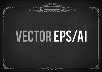 Horizontal vector retro blackboard background with border © Andy