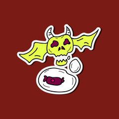 Halloween scary faces art, celebration