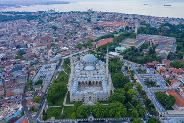 Aerial view of Istanbul Suleymaniye Mosque
