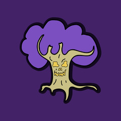 Halloween scary trees, vector