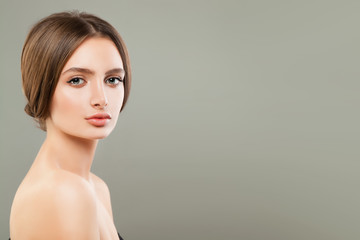Naklejka premium Portrait of pretty woman with perfect skin
