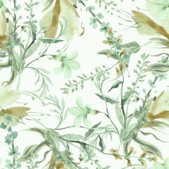 Field Flowers Seamless Pattern