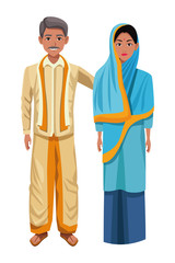 indian couple avatar cartoon character