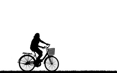 Cycling Silhouette on white background