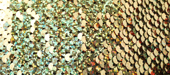 Fashion gold sequin background, fabric glitter surfactant.