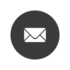 Flat round envelope icon