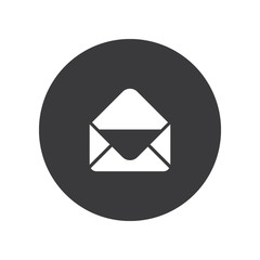 Flat round open envelope icon