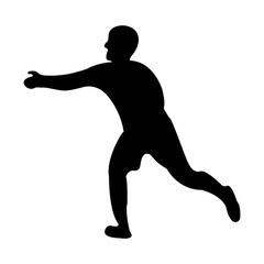 Fototapeta na wymiar Runner icon. Black Silhouette Sport label on white Background. Character Simple style. Vector Illustration
