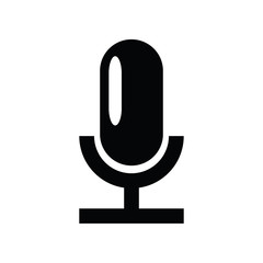 Black silhuoette microphone icon