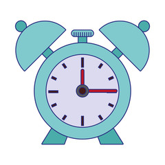 Alarm clock with bells isolated symbol blue lines
