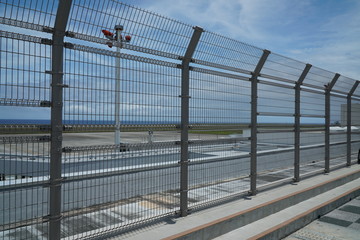 Amami Oshima, Japan - June 20, 2019: Amami airport terminal building observation deck in Amami Oshima, Kagoshima, Japan