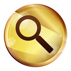 Magnifying glass icon Abstract Brown Round Button