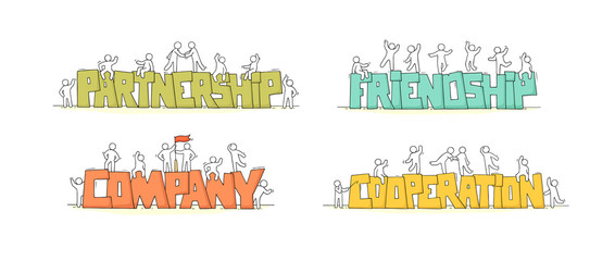 words Partnership, Cooperation, Friendship, Company