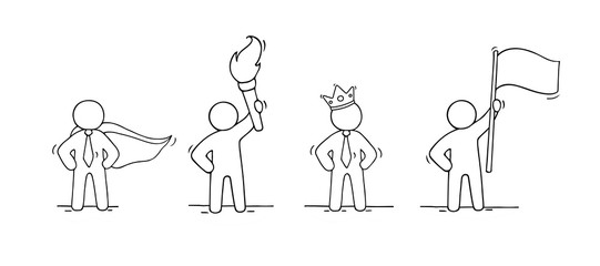 Sketch set of working leader. © sapunkele