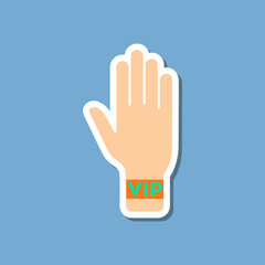 paper sticker on stylish background hand VIP