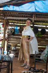 Portrait of a caucasian woman - thai style